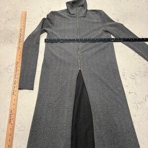 Zara Black and Gray Herringbone Tunic Cardigan